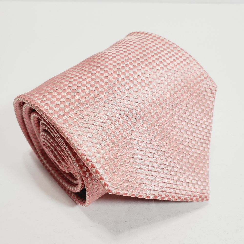 Zodiac King Cross Pink Geometric Men's Designer Necktie Jacquard Fabric
